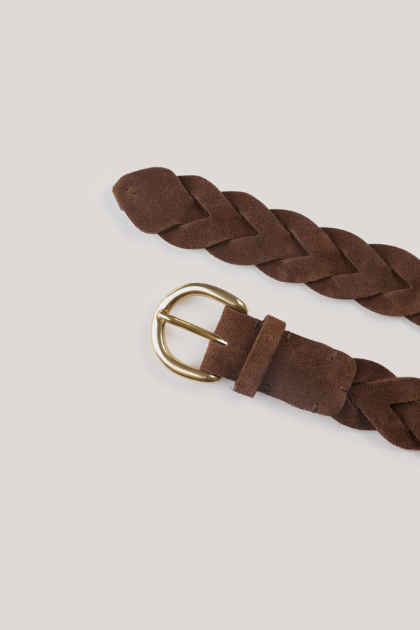 Christian Kimber Gordon woven Suede Belt,Mocha