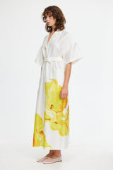 Acler Hawkesbury Midi Dress,Ivory Calla Lily