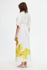 Acler Hawkesbury Midi Dress,Ivory Calla Lily