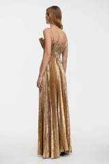 Acler Sanna Maxi Dress,Metallic Gold