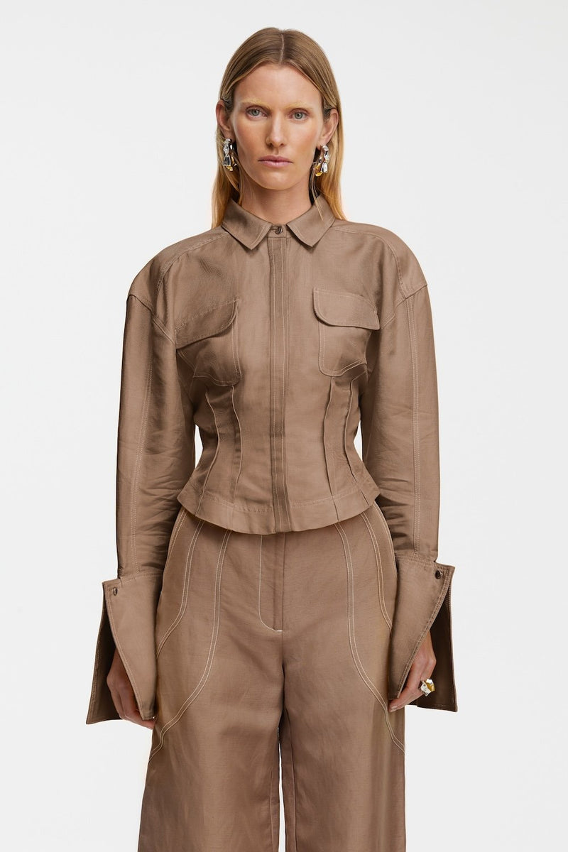 Acler Gardie shirt,Sepia