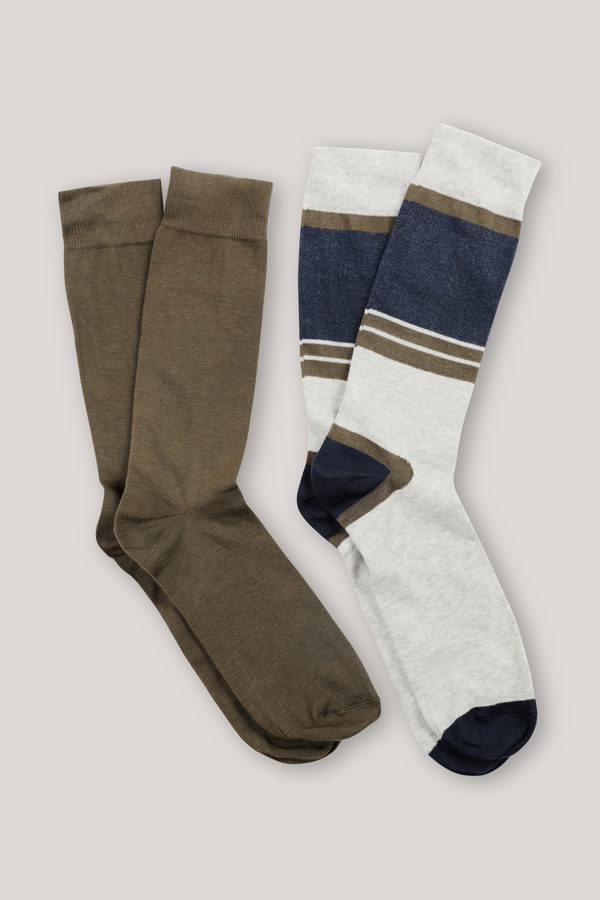 Christian Kimber Stripe and Melange socks,2 pack