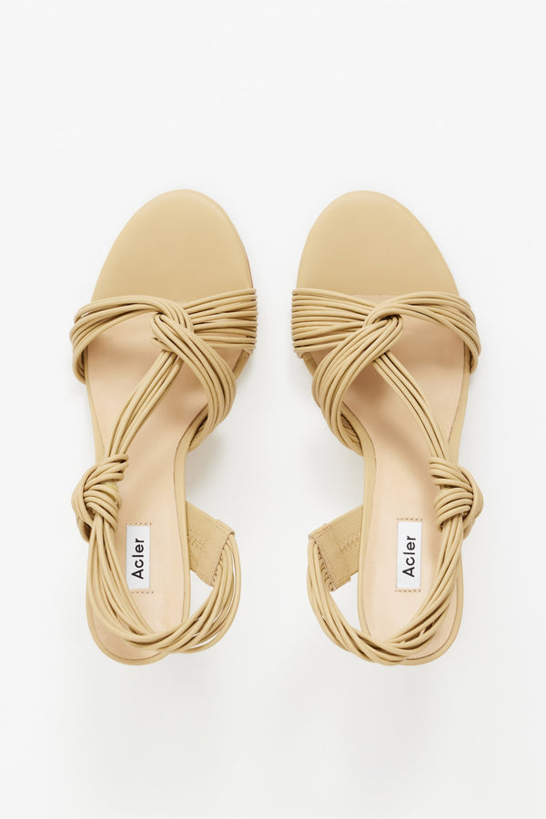 Acler Iverly Knot Wedge,Biscuit