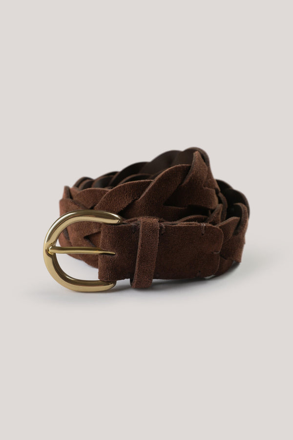 Christian Kimber Gordon woven Suede Belt,Mocha