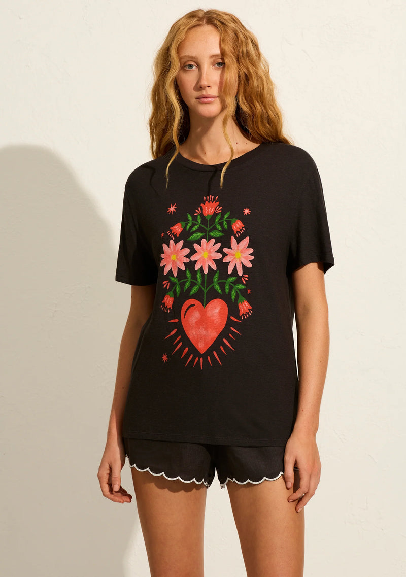 Auguste Fallen Hearts Tee,Black