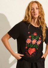 Auguste Fallen Hearts Tee,Black