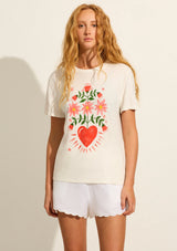 Auguste Fallen Hearts Tee,Off White