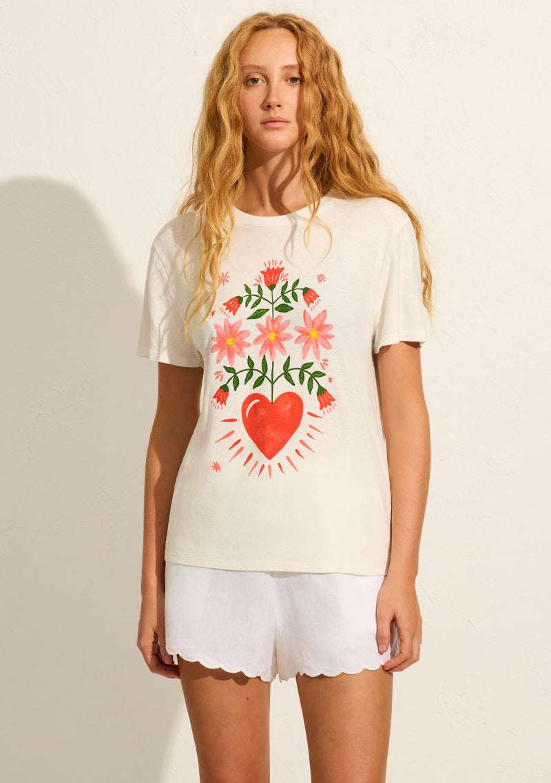 Auguste Fallen Hearts Tee,Off White