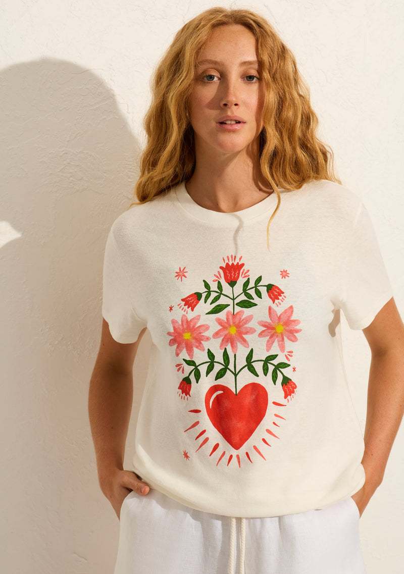 Auguste Fallen Hearts Tee,Off White