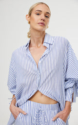 Kinney The Label Ashton Shirt,Sea Stripe