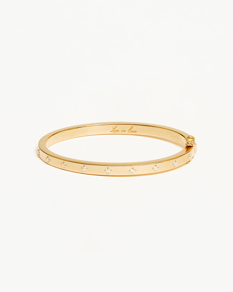 By Charlotte Live in Love Hinged Bracelet,18k Gold Vermeil