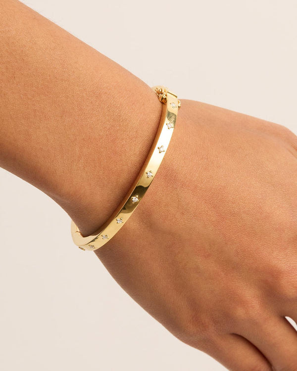 By Charlotte Live in Love Hinged Bracelet,18k Gold Vermeil