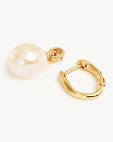 By Charlotte Embrace Stillness Pearl Hoops,18k Gold Vermeil