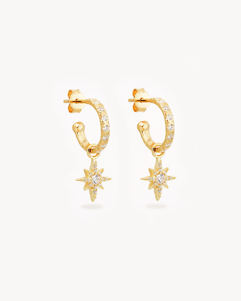 By Charlotte Dancing In Starlight Hoops,18k Gold Vermeil