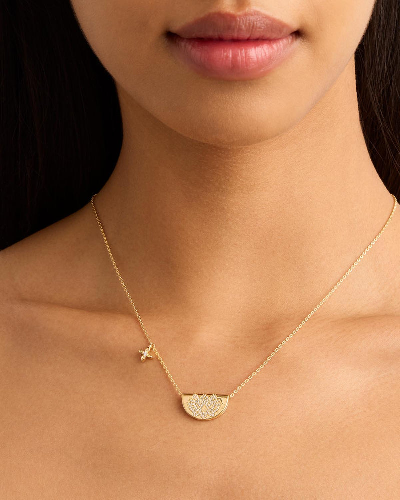 By Charlotte Live In Light Lotus Necklace,18k Gold Vermeil