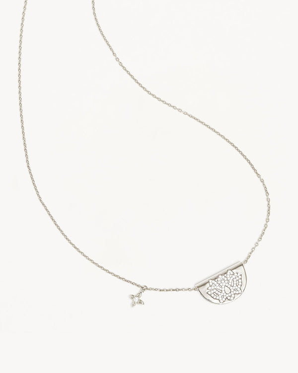 By Charlotte Live In Light Lotus Necklace,Sterling Silver