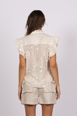 Joey the Label Sequin Me Blouse,sand